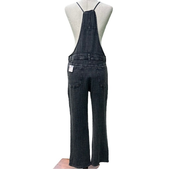 Anthropologie Pilcro Painters Overalls Gauzey Jumpsuit Black Slouchy Oversize 26 - Picture 8 of 12